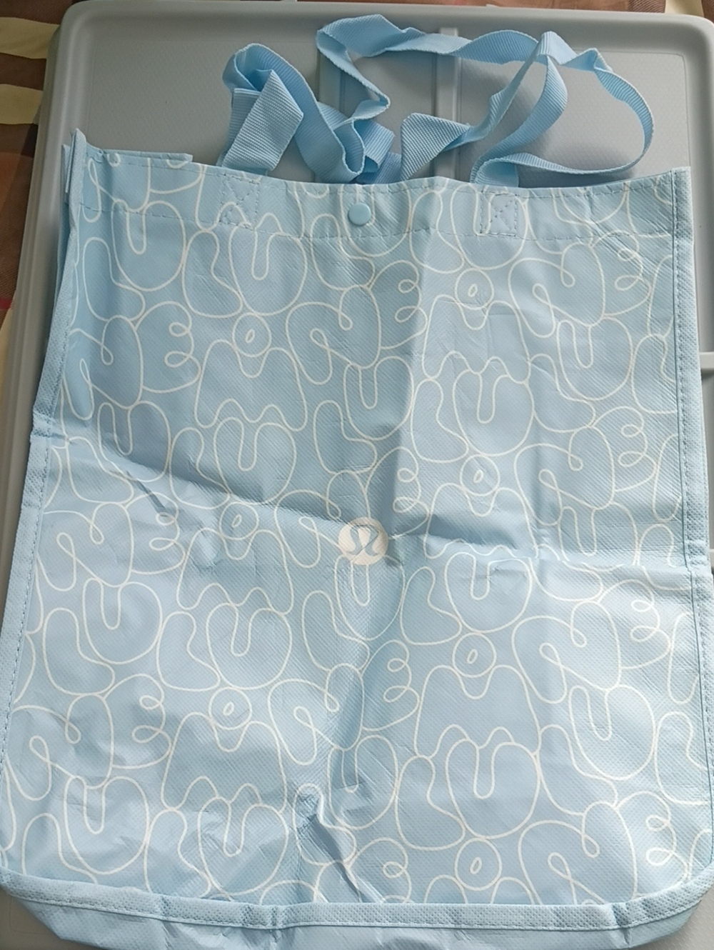 lululemon athletica Light Blue Patterned Tote